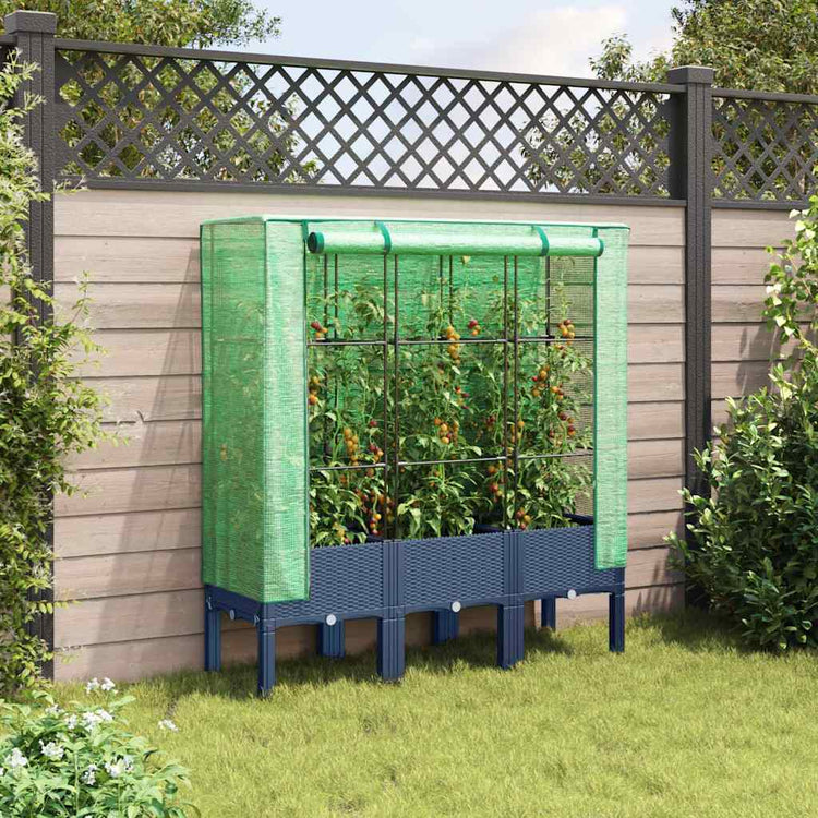 Vidaxl Planter élevé avec Kashoes 120x40x140 cm Rattanlook