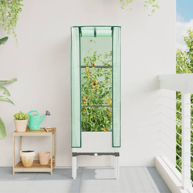 Vidaxl Planter élevé avec Kashoes 40x40x140 cm Rattanlook