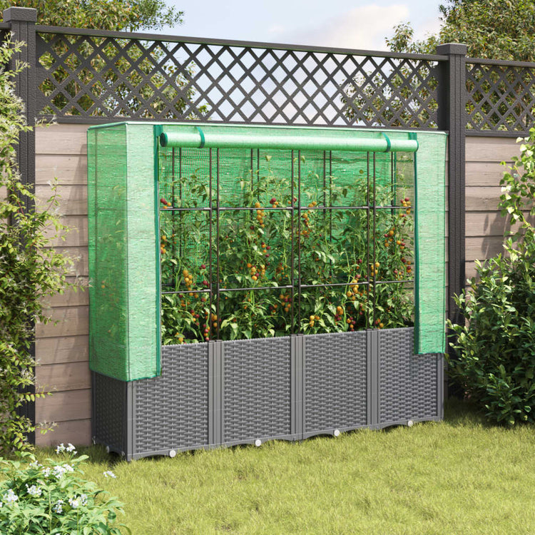 Vidaxl Planter élevé avec Kashoes 160x40x153 cm Rattanlook