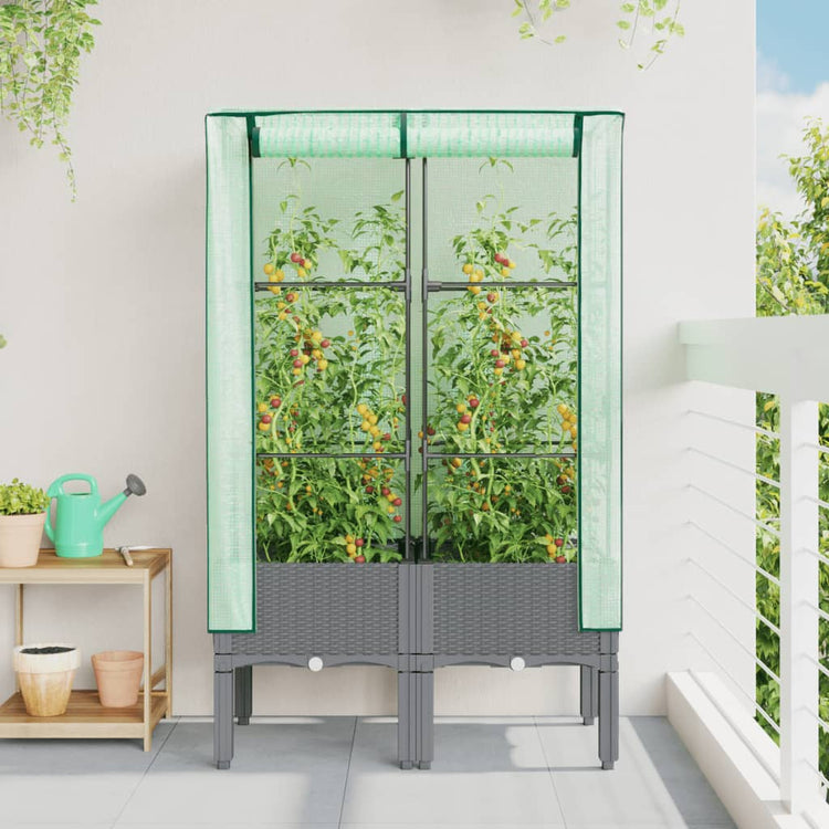 Vidaxl Planter élevé avec Kashoes 80x40x140 cm Rattanlook
