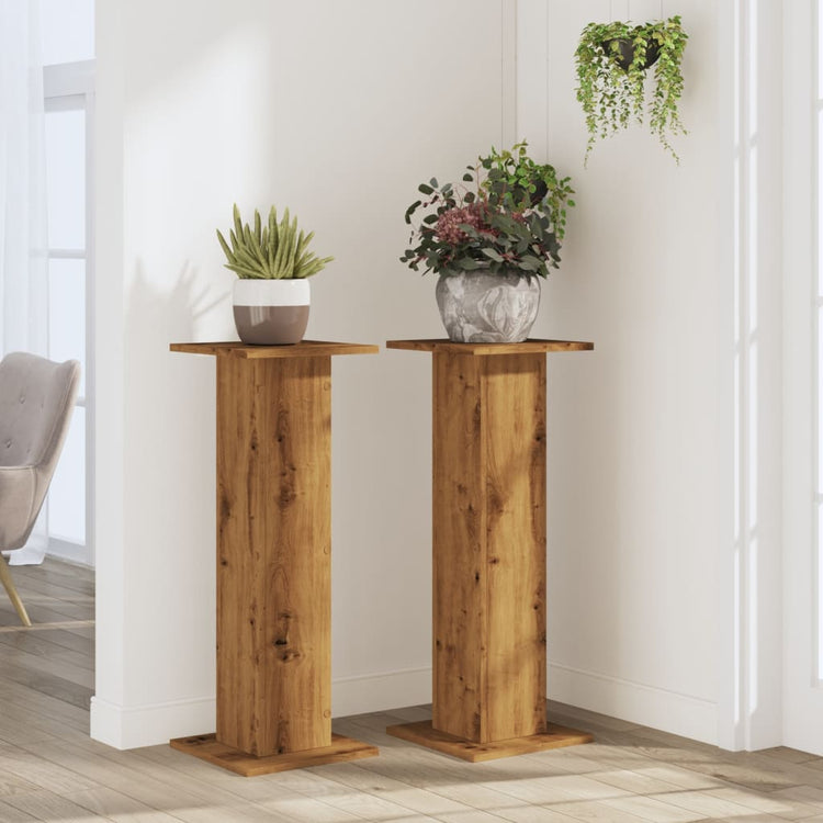Vidaxx porte-plantes 2 pcs 30x30x80 cm bois chêne artisanal