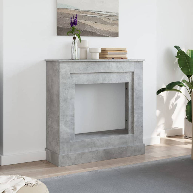 Vidaxx contour de cheminée 90x30x90 cm dérivé du bois béton gris