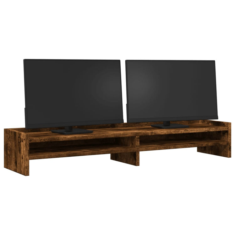 Vidaxl Monitor Standard 100x24x16 cm Couleur de chêne fumé en bois transformé