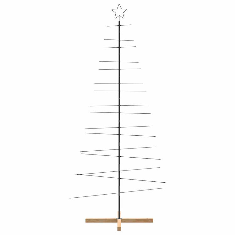 Vidaxx décoration de Noël sapin de Noël avec socle en bois 210 cm métal noir