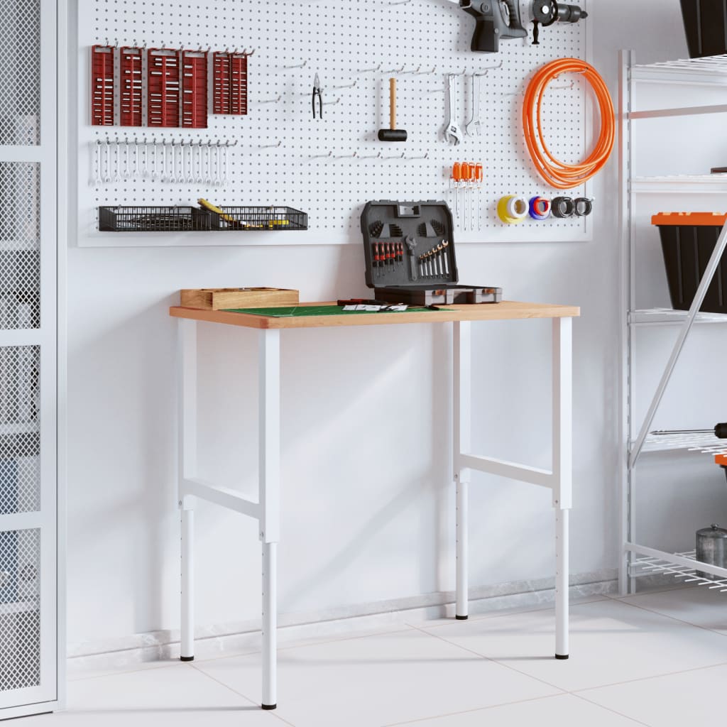 Vidaxx établi rectangulaire 100x60x (71,5-98) cm en bois de hêtre massif