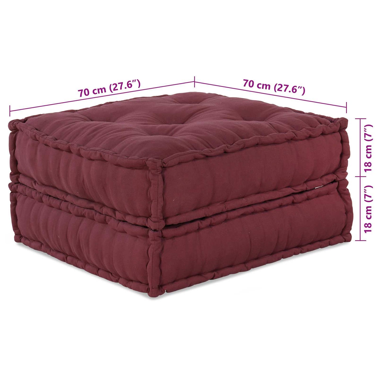 VidaXL canapé modulable 2 pcs bordeaux 140 x 70 x 36 cm tissu
