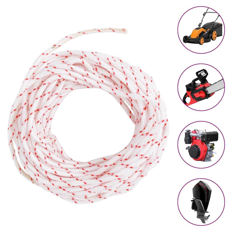 Vidaxl Trekkoord Start Cord blanc et rouge Ø3 mm 10 m de nylon