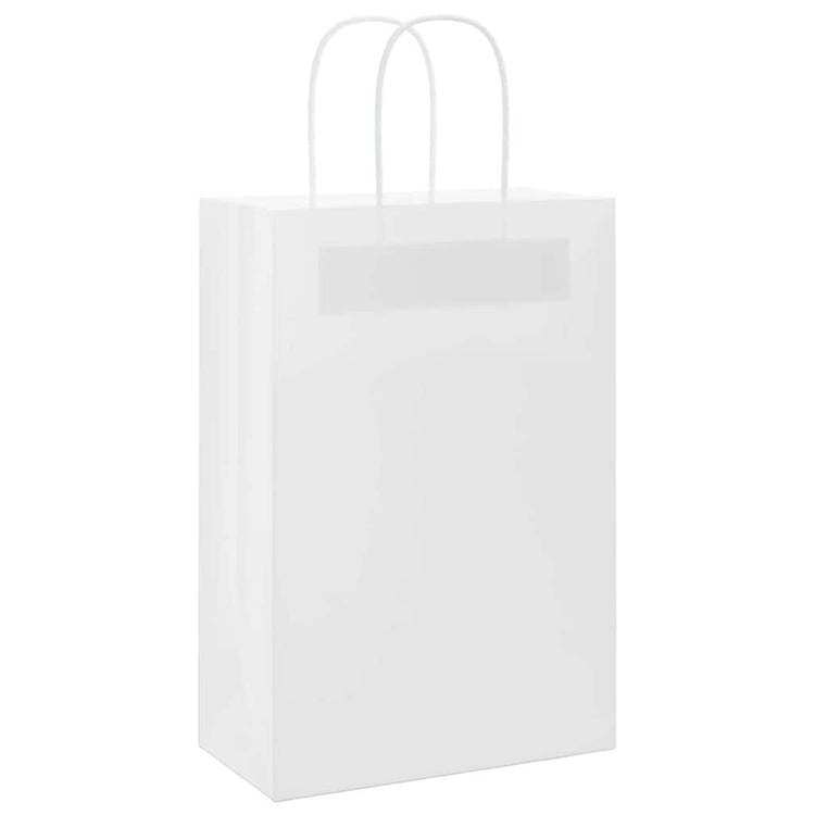 Vidaxxl sacs en papier 250 pcs avec poignées 21x11x31 cm blanc