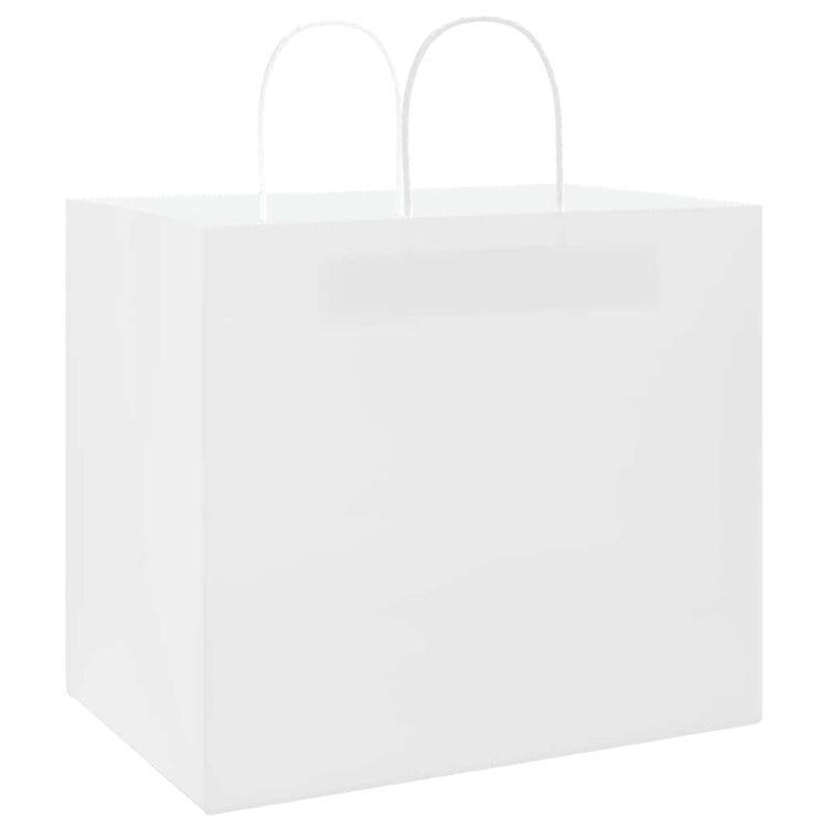VidaXL sacs en papier 250 pcs avec poignées 32x22x28 cm blanc