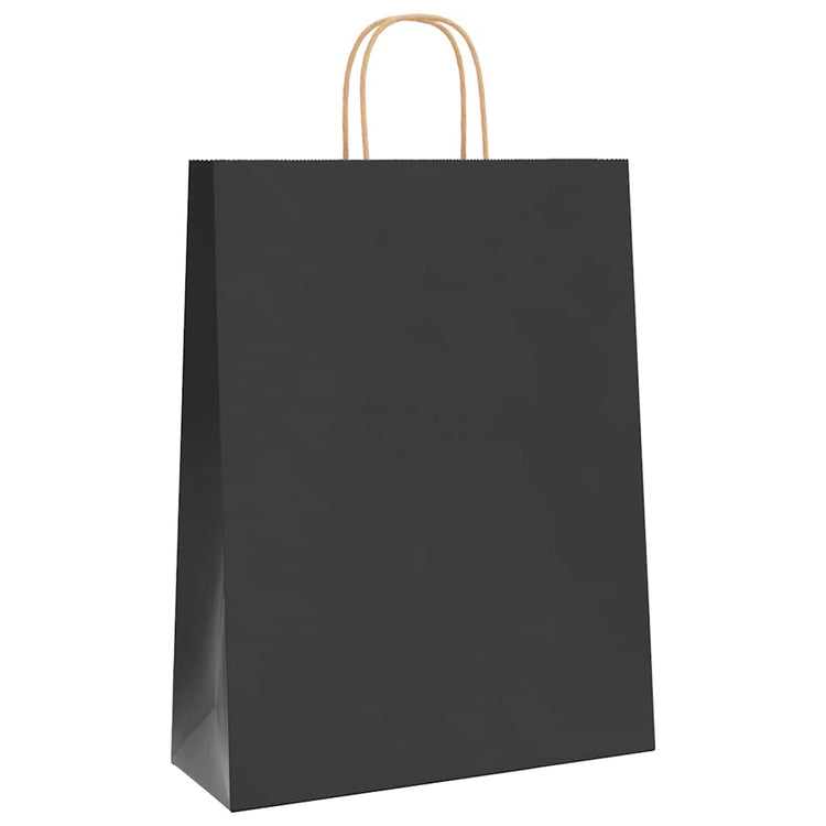 VidaXL sacs en papier 250 pcs avec poignées 32x12x42 cm noir