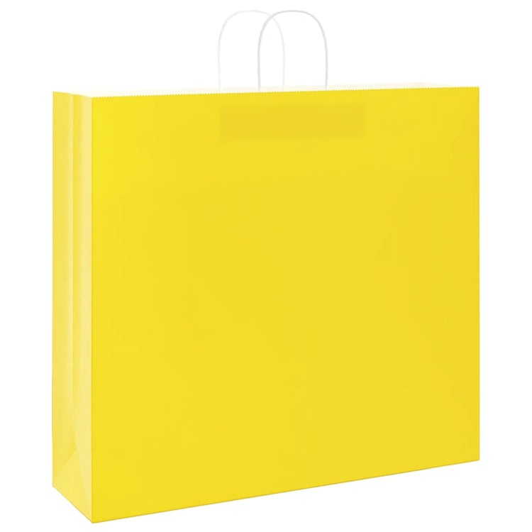 VidaXL sacs en papier 50 pcs avec poignées 54x15x49 cm jaune
