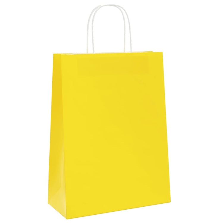VidaXL sacs en papier 250 pcs avec poignées 26x12x35 cm jaune