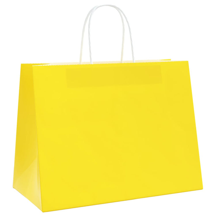 VidaXL sacs en papier 250 pcs avec poignées 32x17x25 cm jaune