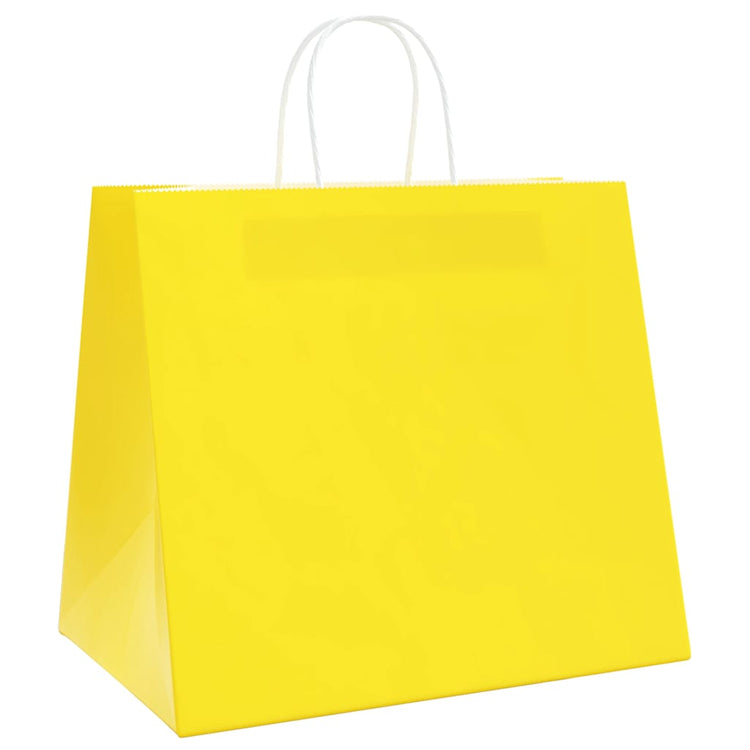 VidaXL sacs en papier 250 pcs avec poignées 32x22x28 cm jaune