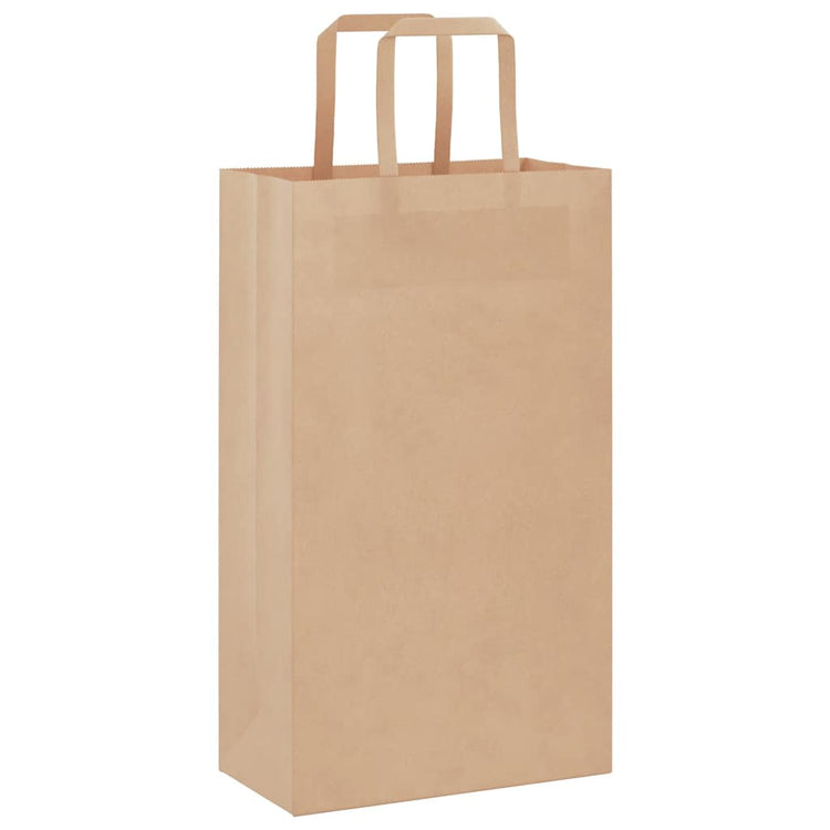 VidaXL sacs en papier 50 pcs avec poignées 21x11x36 cm marron