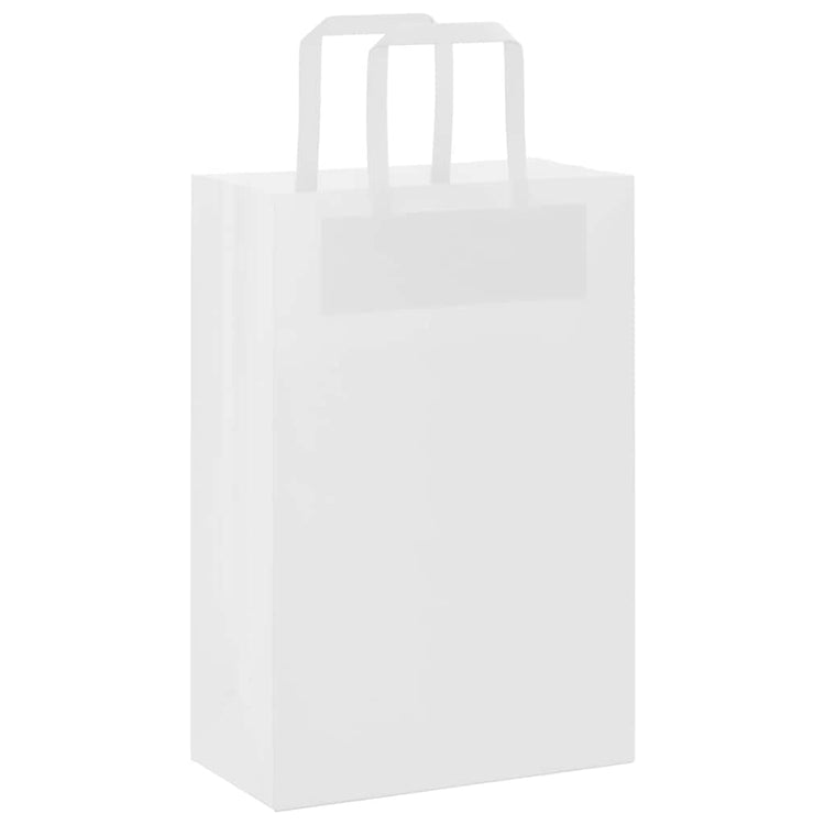 VidaXL sacs en papier 250 pcs avec poignées 21x11x31 cm blanc