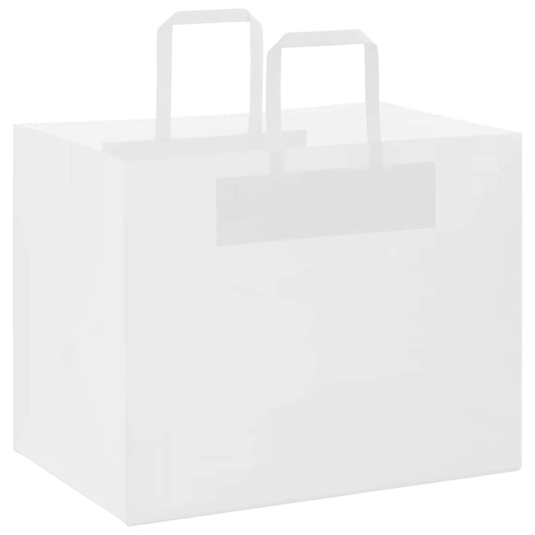 VidaXL sacs en papier 250 pcs avec poignées 32x22x24 cm blanc
