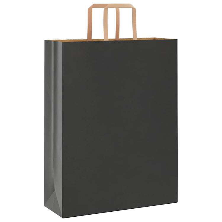 VidaXL sacs en papier 250 pcs avec poignées 32x12x42 cm noir