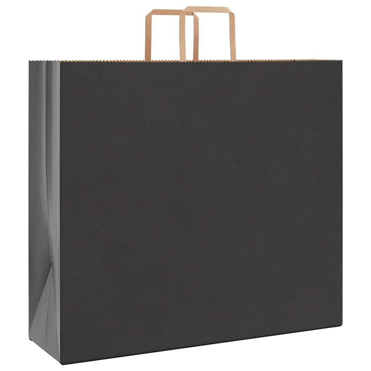 VidaXL sacs en papier 250 pcs avec poignées 54x15x49 cm noir