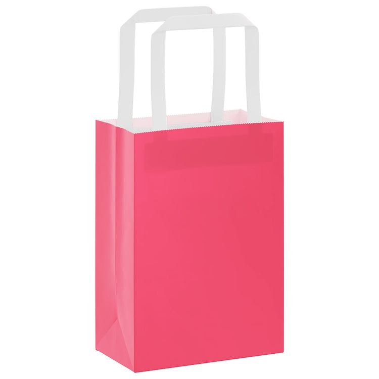VidaXL sacs en papier 250 pcs avec poignées 15x8x21 cm rose