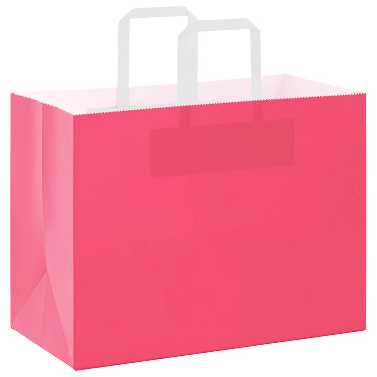 VidaXL sacs en papier 250 pcs avec poignées 32x17x25 cm rose