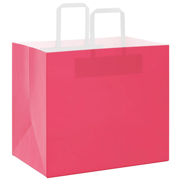 VidaXL sacs en papier 250 pcs avec poignées 32x22x28 cm rose