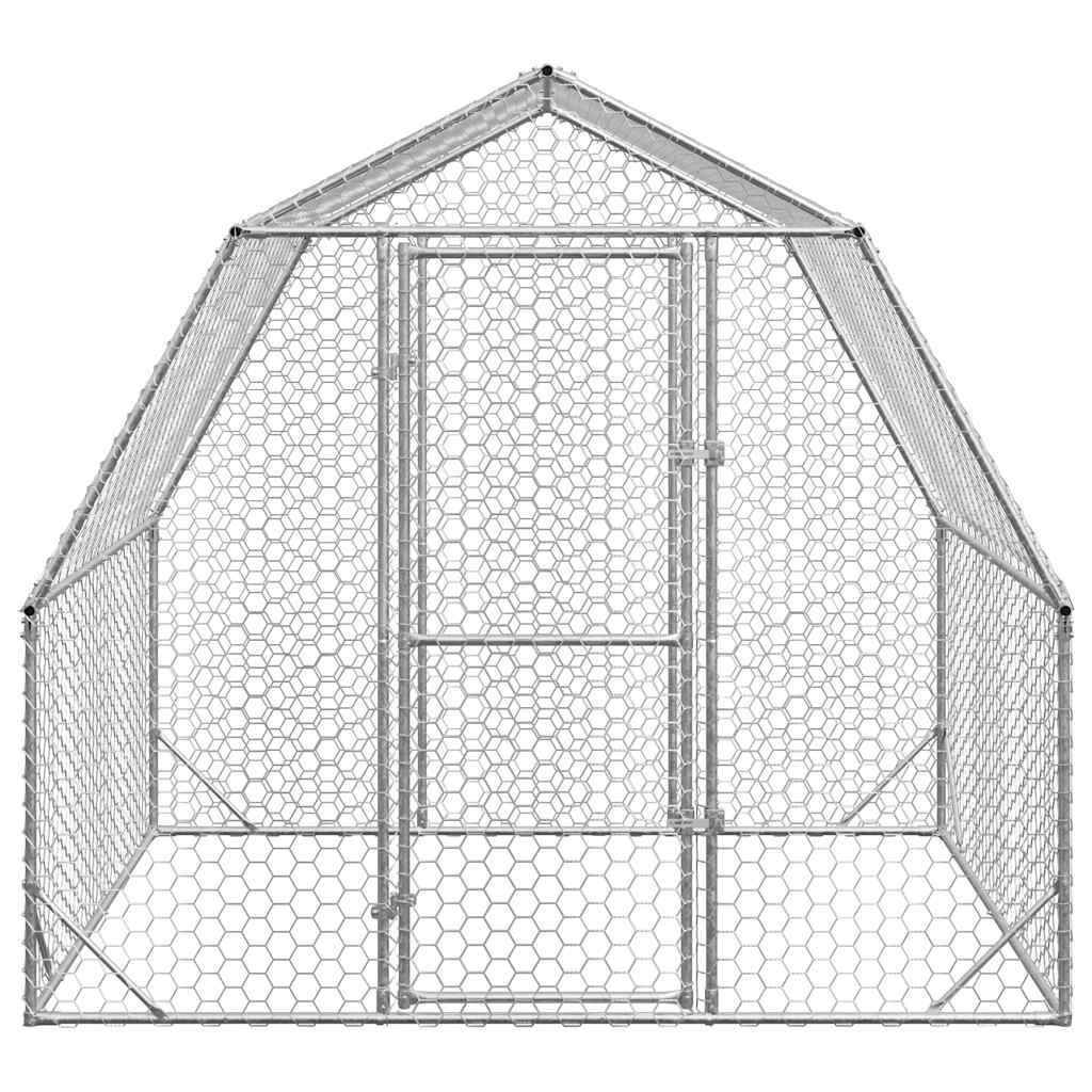 Vidaxl Chicken Run 2,5x2x2.25 m Galvanisé en acier
