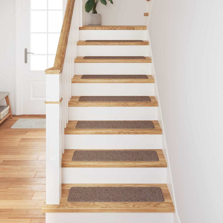 Vidaxx tapis d'escalier antidérapants dos en latex 15 pcs marron 75 x 20 cm pp