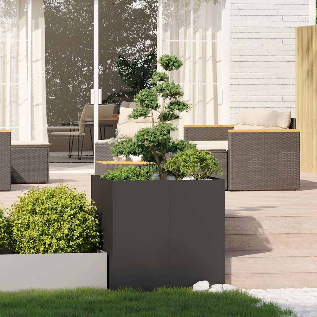 Vidaxx jardinière 80x80x80 cm acier noir