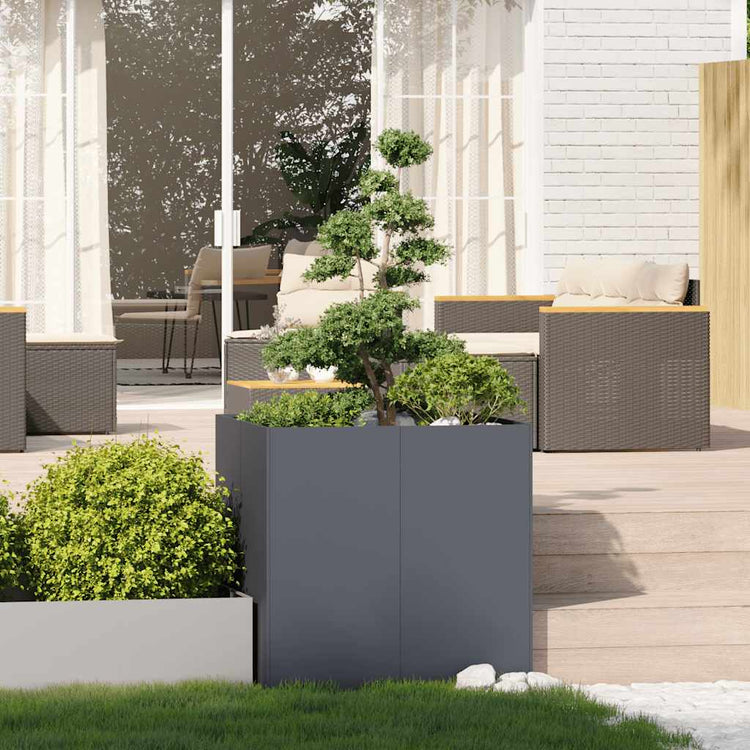 Vidaxx jardinière 80x80x80 cm acier anthracite