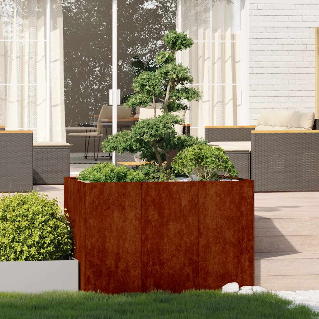 Vidaxx jardinière rouillé 120x80x80 cm acier résistant aux intempéries