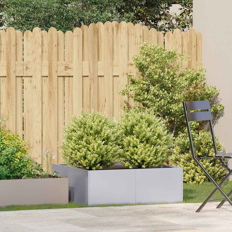 Jardinière Vidaxx 80x80x30 cm en acier galvanisé