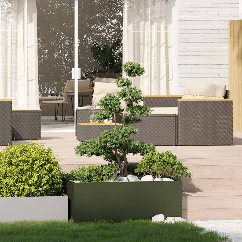 Vidaxx jardinière 100x100x40 cm acier vert olive