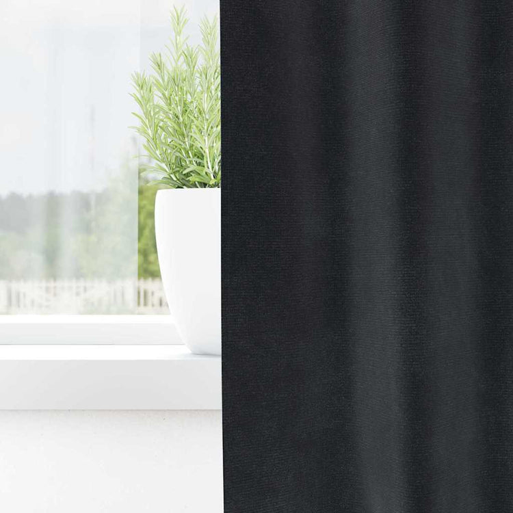 Vidaxl rideaux occultants 2 pcs gris foncé 140 x 140 cm velours