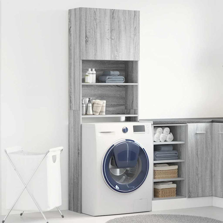 Vidaxx meuble lave-linge 64x24x190 cm bois fini gris couleur chêne sonoma
