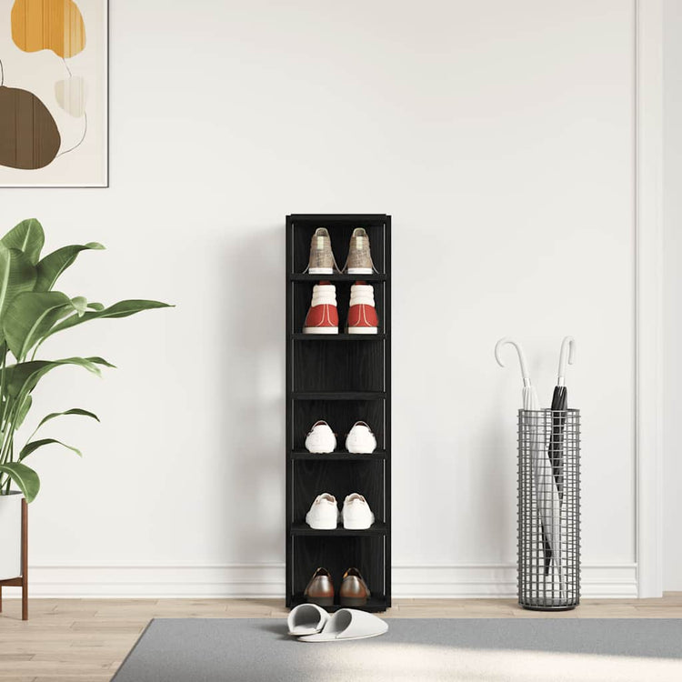 Vidaxx armoire à chaussures 25x27x102 cm bois fini couleur chêne noir