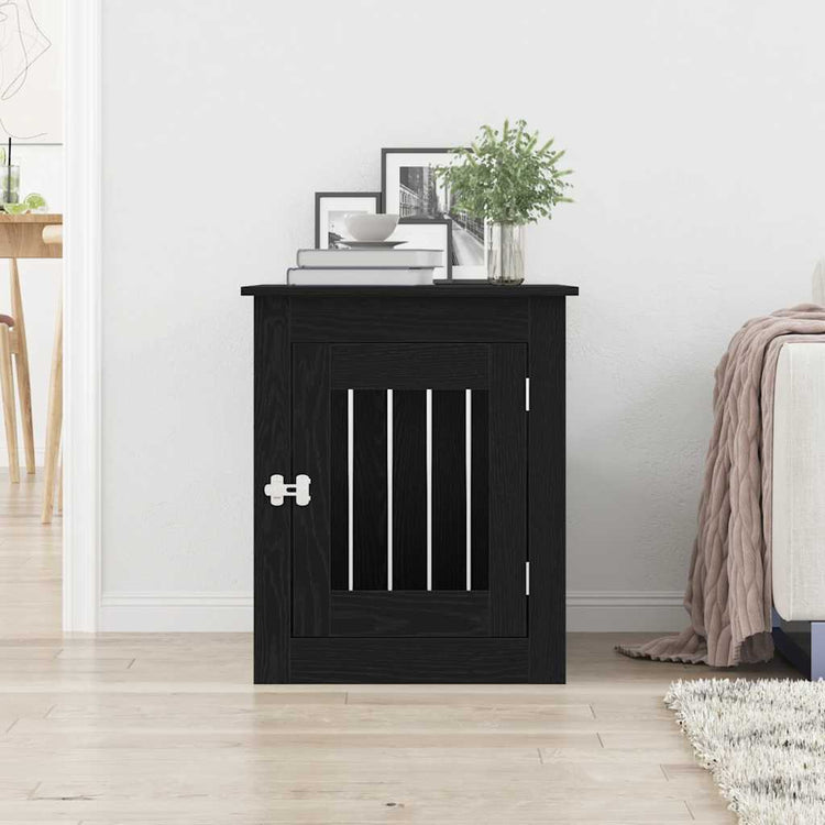 Vidaxxl meuble cage pour chien 55x75x65 cm bois fini chêne noir