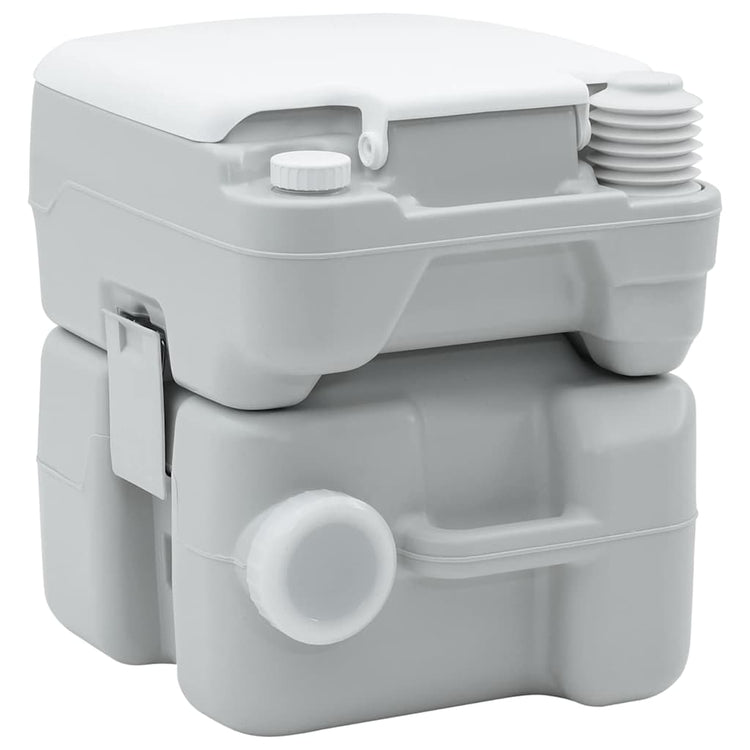 Vidaxl toilettes de camping gris et blanc 41,5 x 36,5 x 42 cm polyéthylène