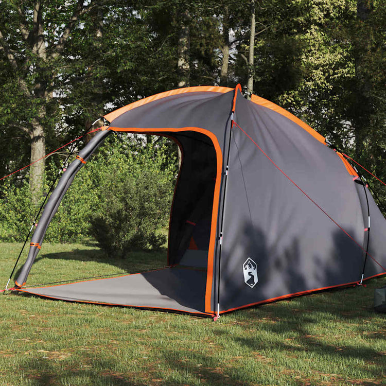 Tente Vidaxx gris et orange 370 x 230 x 185 cm polyester et fibre de verre