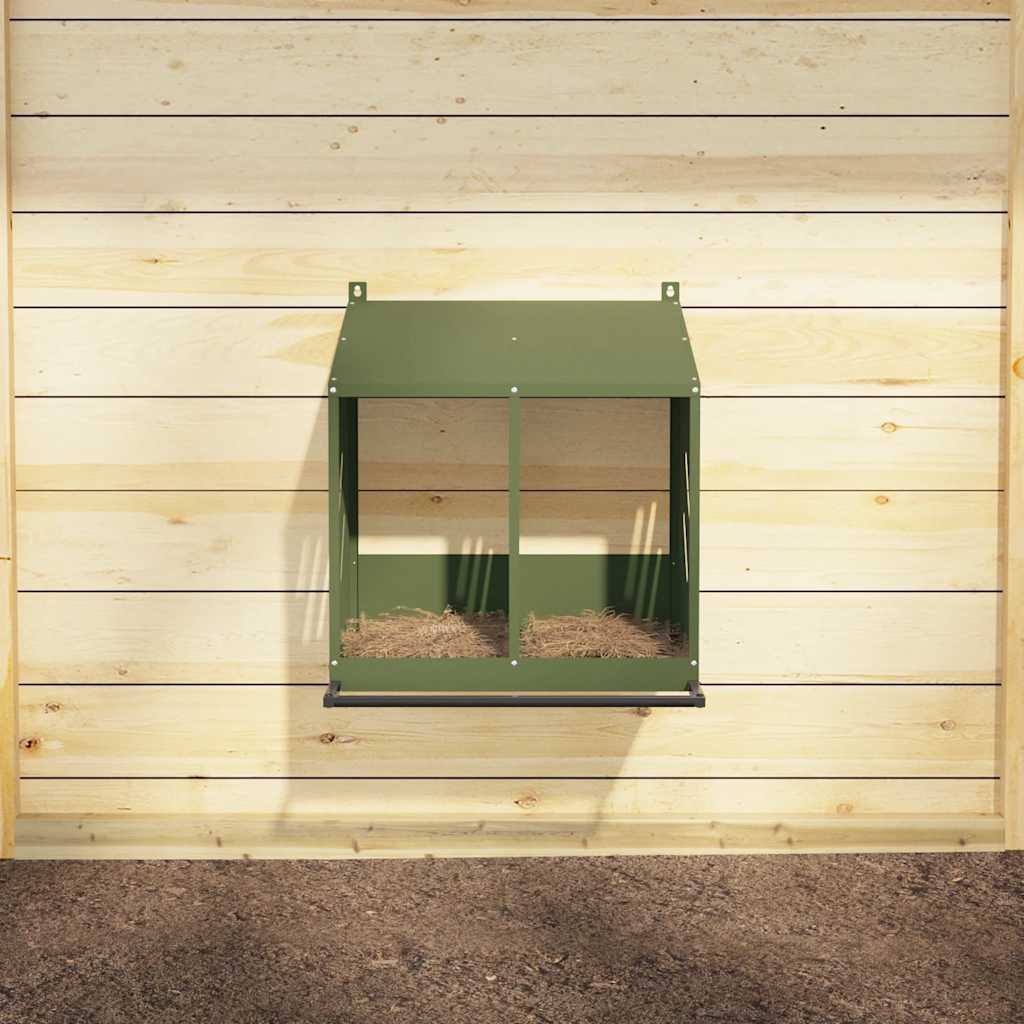 Nichoir à poules VidaXL avec 2 compartiments en métal vert olive