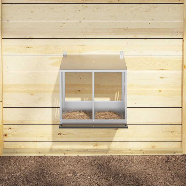 Vidaxl nichoir à poules avec 2 compartiments en métal galvanisé couleur argent