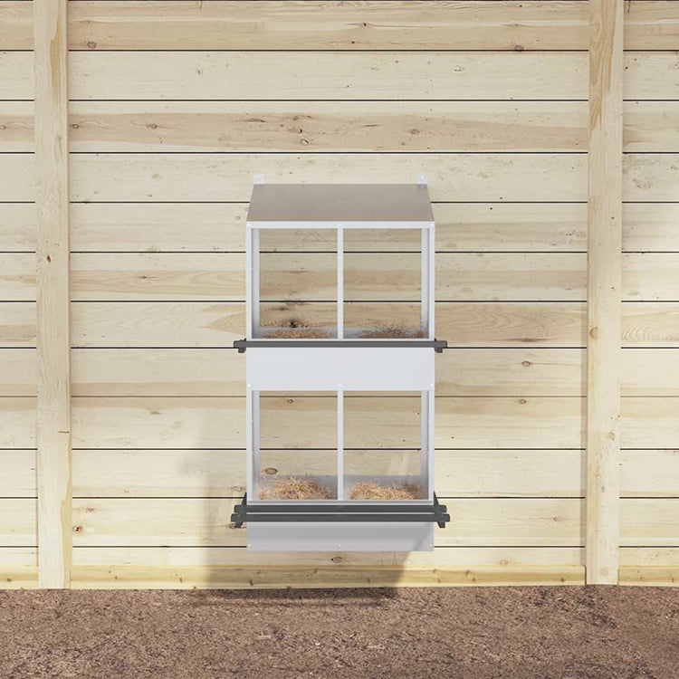Vidaxl nichoir à poules avec 4 compartiments en métal galvanisé couleur argent