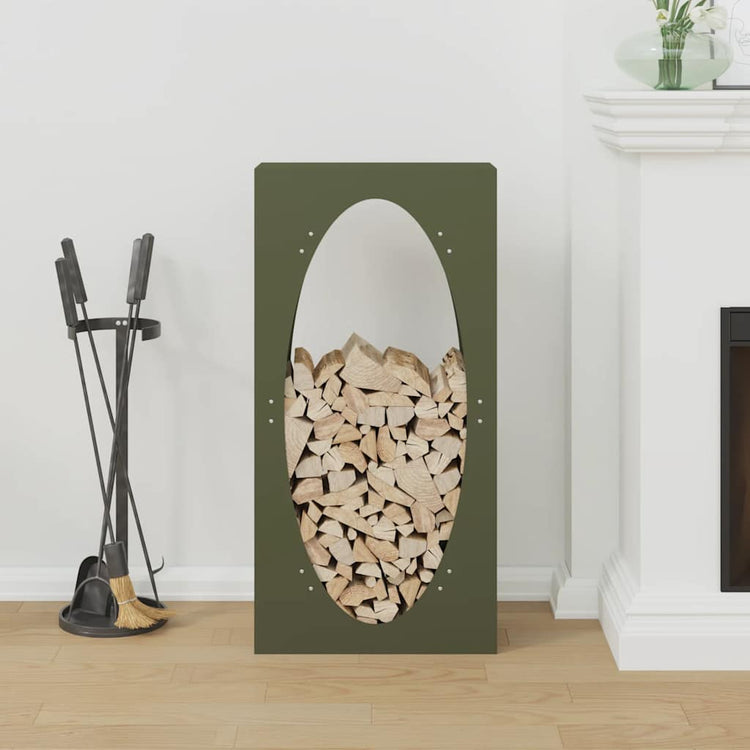 Vidaxx support à bois de chauffage 50x23x100 cm acier laminé à froid vert olive