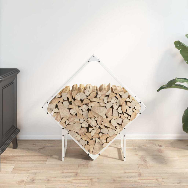 Vidaxx support à bois de chauffage 80x25x80 cm acier laminé à froid blanc