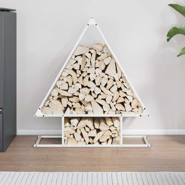 Vidaxx support à bois de chauffage 80x25x90 cm acier laminé à froid blanc