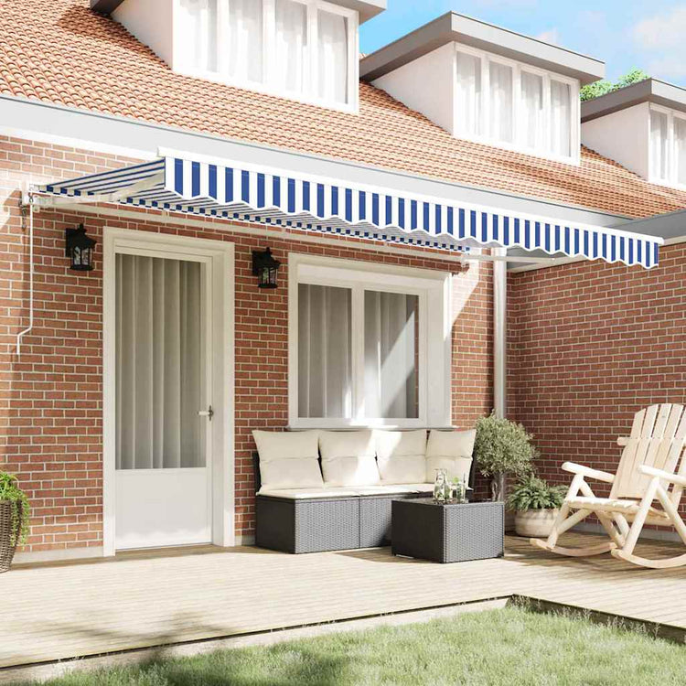 Vidaxx parasol pliable bleu et blanc 400 x 200 cm