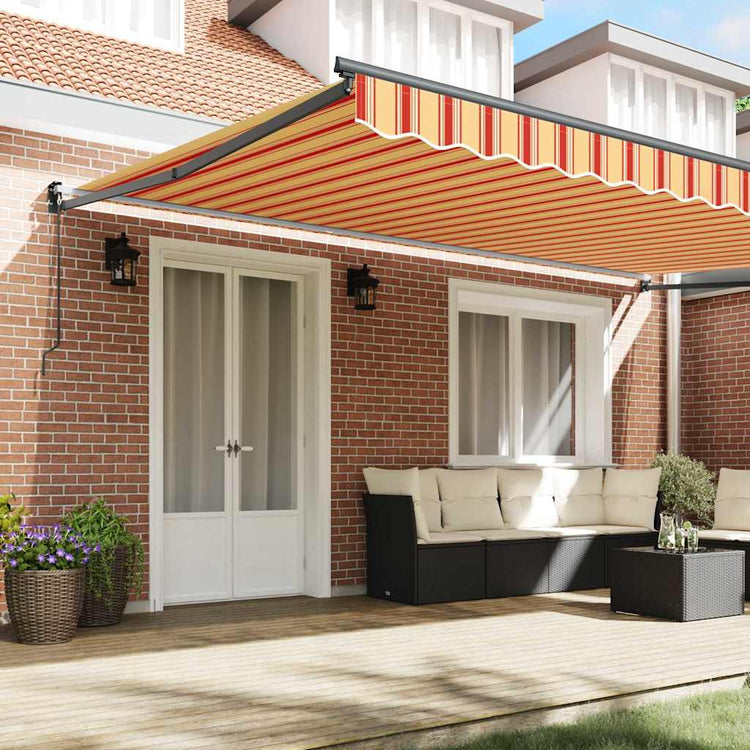 Auvent Vidaxx jaune et orange 500 x 300 x 165 cm polyester et métal