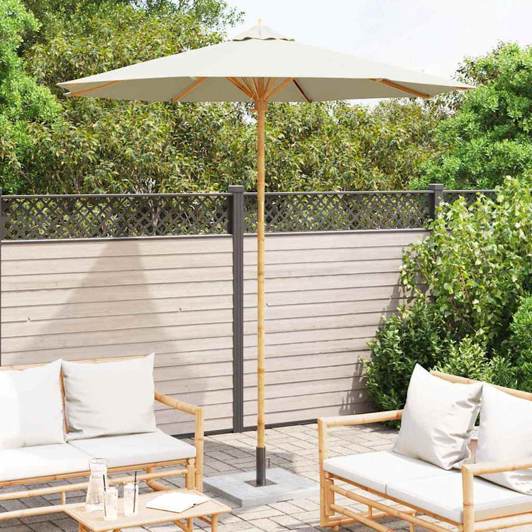 VidaXL parasol de jardin blanc crème ø 270 x 260 cm bambou