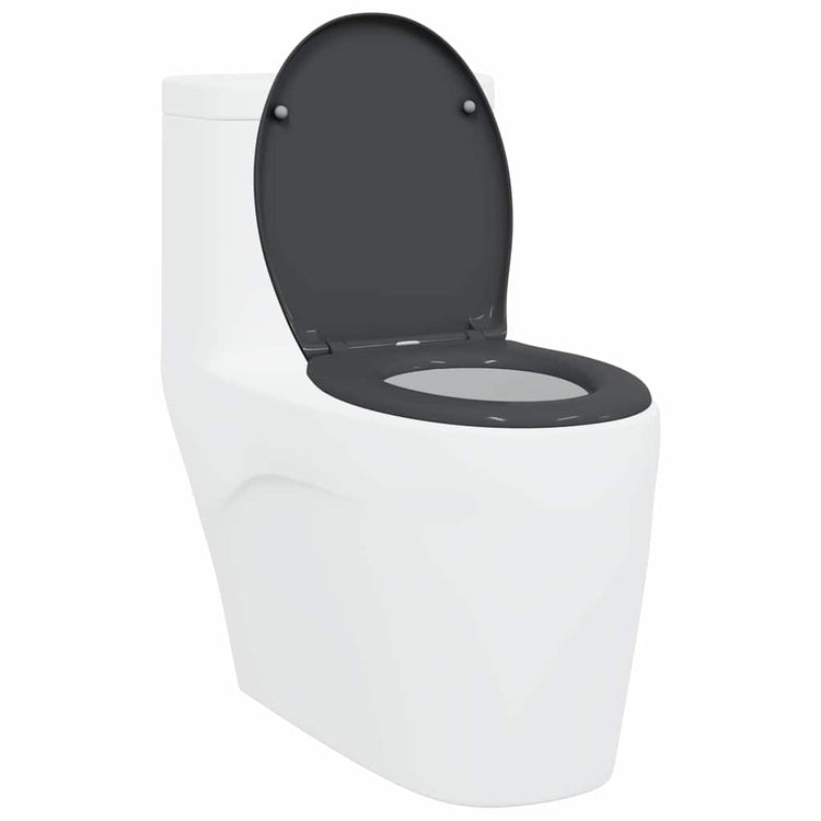 Vidaxl abattant de toilette anthracite 47 x 37 x 4 cm duroplastique