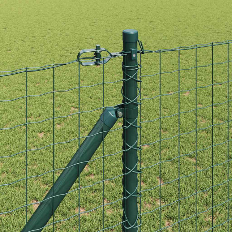 Vidaxl poteau de clôture 7 pcs acier vert